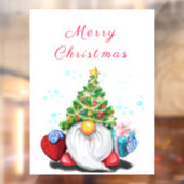 Gnome met Kerstboom Pet Venster Cling Raamsticker (Vel 2)