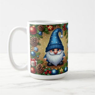 Gnome met kerstdecoraties en pinecones koffiemok