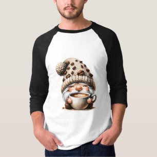 Gnome met koffiebonen - Pure Cafeïne Joy T-shirt