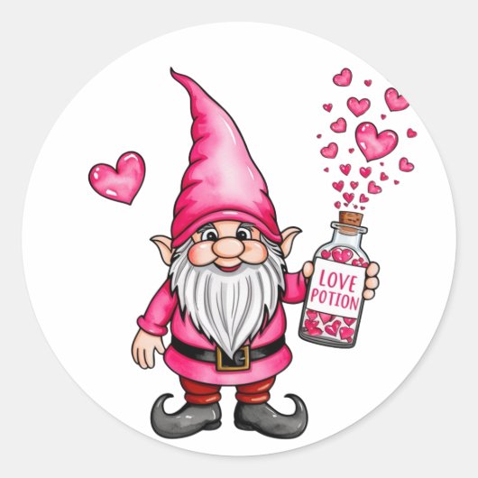 GNOME met liefdesdrank Kerstmis Ronde Sticker (Voorkant)
