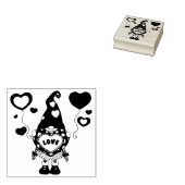 Gnome met Love Banner Rubber Stamp Rubberstempel (Gestempeld)