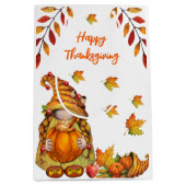 Gnome met pompoen medium cadeauzakje (Voorkant)