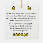 Gnome met Slaapbalken; kerstversiering Keramisch Ornament (Achterkant)