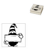 Gnome met teken rubberstempel (Gestempeld)