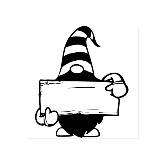 Gnome met teken rubberstempel (Afrduk)