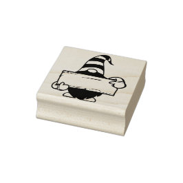 Gnome met teken rubberstempel