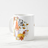 Gnome mug with pumpkins squash and fall leaves koffiemok (Voorkant links)