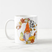Gnome mug with pumpkins squash and fall leaves koffiemok (Links)