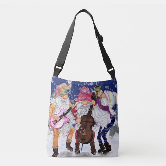 Gnome Music Band Kerst Crossbody Tas (Voorkant)