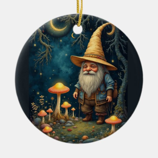 Gnome night keramisch ornament (Voorkant)