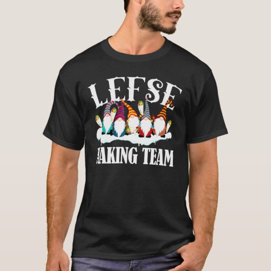 Gnome Nisse Tomte Kerstmis T-shirt Lefse Making (Voorkant)