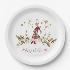 Gnome Nordic Red Green Gold Stars Papieren Bordje