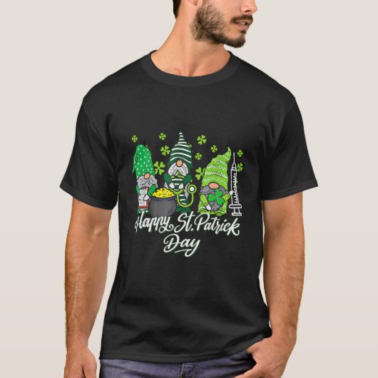 Gnome Nurses Saint Pattys Scrub Nurse St Patricks T-shirt (Voorkant)