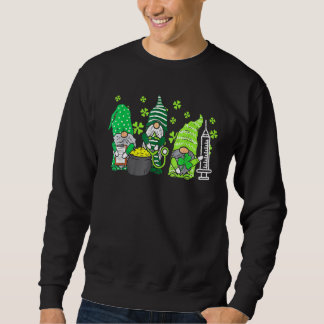 Gnome Nurses Saint Pattys Scrub Nurse St Patricks Trui