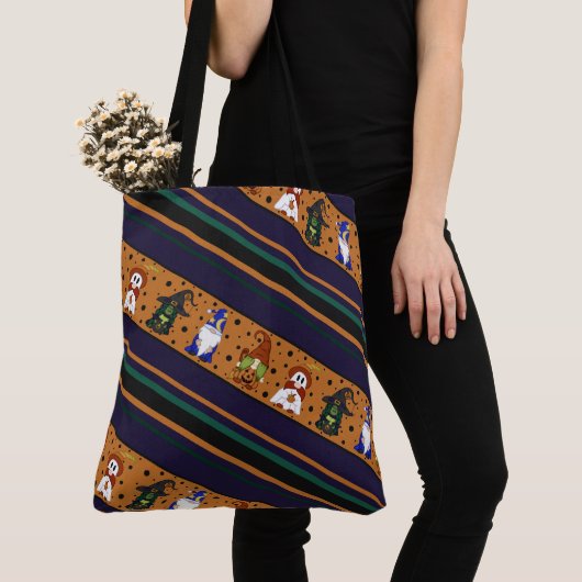 Gnome-O-Ween Strip (Medium) Tote Bag (Dichtbij)