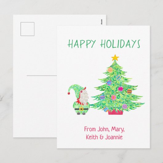 Gnome onder de kerstboom Kaart (Voorkant / Achterkant)