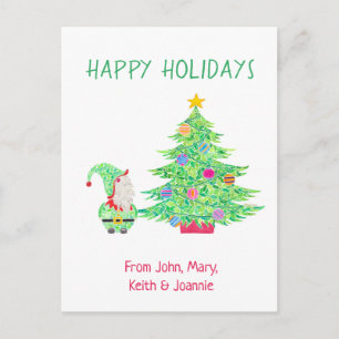 Gnome onder de kerstboom Kaart