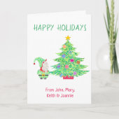 Gnome onder de kerstboom Kaart (Voorkant)