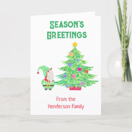 Gnome onder de kerstboom Kaart