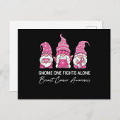 Gnome One Fight Alone Breast Cancer Awareness Briefkaart (Voorkant / Achterkant)