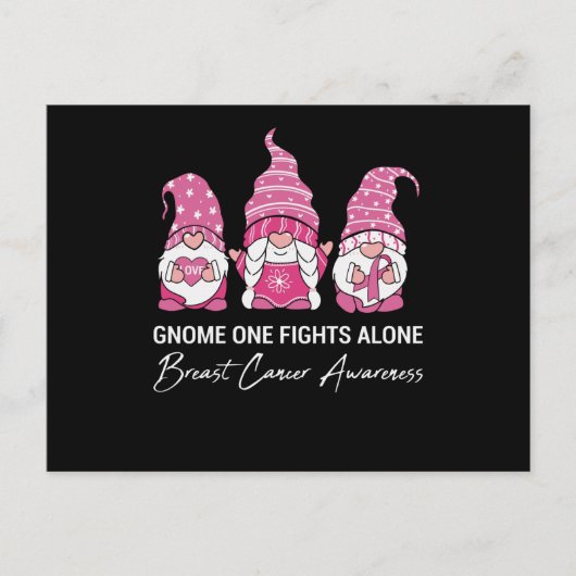Gnome One Fight Alone Breast Cancer Awareness Briefkaart (Voorkant)