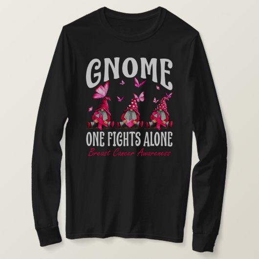 Gnome One Fight Alone Breast Cancer Awareness T-shirt (Design voorkant)