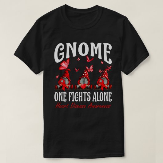 Gnome One Fight Alone Heart Disease Awareness T-shirt (Design voorkant)