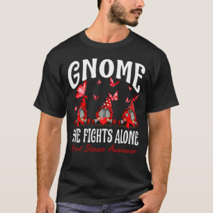 Gnome One Fight Alone Heart Disease Awareness T-shirt