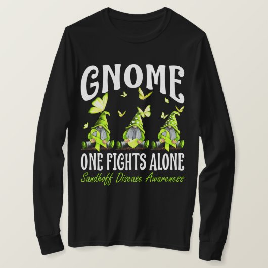 Gnome One Fight Alone Sandhoff Disease Awareness T-shirt (Design voorkant)