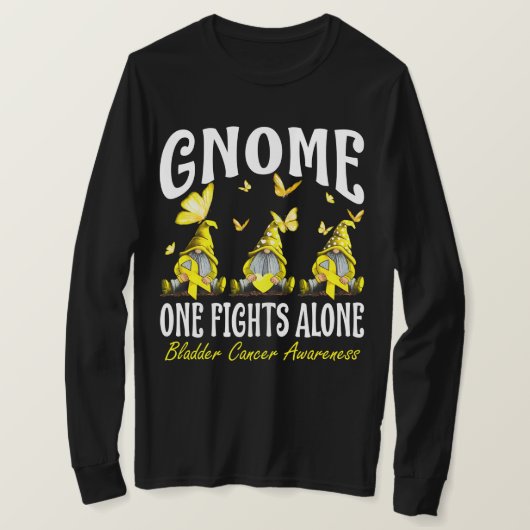 Gnome One Fights Alone Bladder Cancer Awareness T-shirt (Design voorkant)