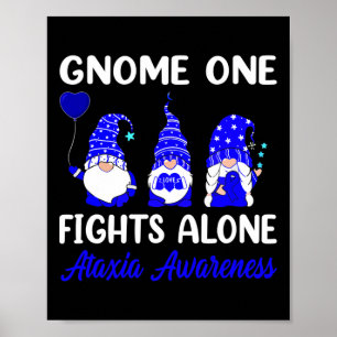 Gnome One Fights Alone Blauwe Lint Ataxie Bewustzi Poster