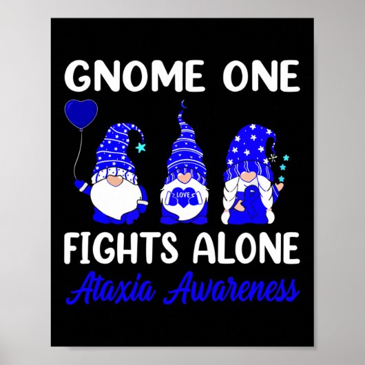 Gnome One Fights Alone Blauwe Lint Ataxie Bewustzi Poster (Voorkant)
