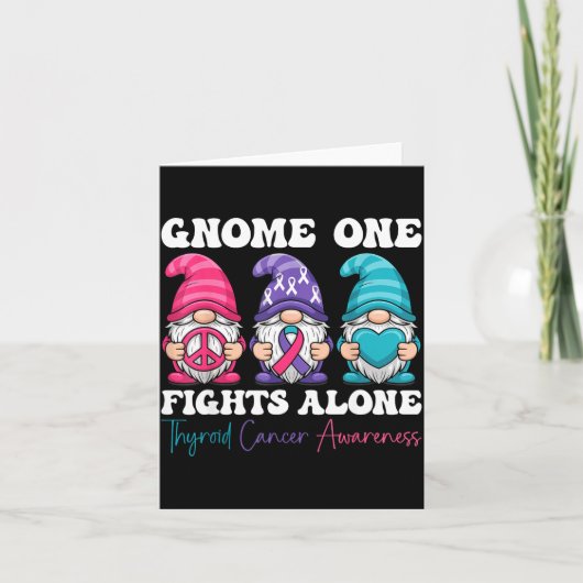 Gnome One Fights Alone - Christmas Thyroid Cancer Kaart (Voorkant)