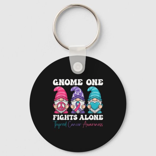 Gnome One Fights Alone - Christmas Thyroid Cancer Sleutelhanger (Voorkant)