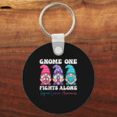 Gnome One Fights Alone - Christmas Thyroid Cancer Sleutelhanger (Voorkant)