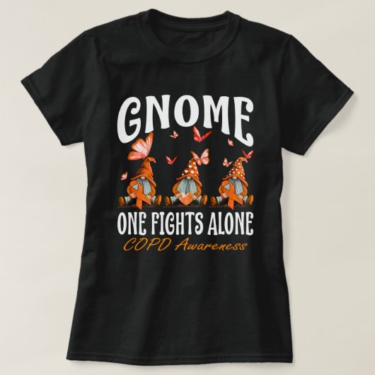 Gnome One Fights Alone COPD Awareness T-shirt (Design voorkant)