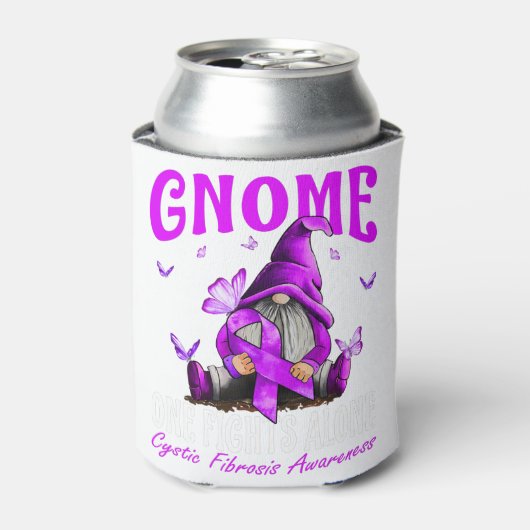 Gnome One Fights Alone Cystic Fibrosis Awareness Blikjeskoeler (Blikje Voorkant)