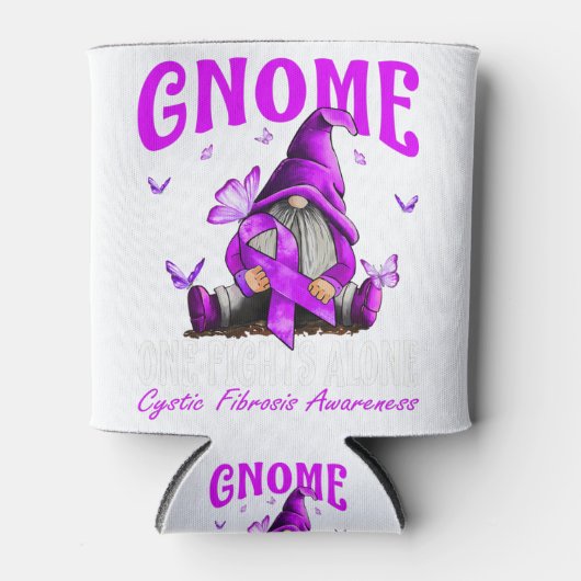 Gnome One Fights Alone Cystic Fibrosis Awareness Blikjeskoeler (Voorkant)