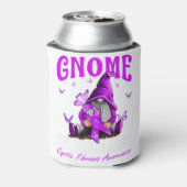 Gnome One Fights Alone Cystic Fibrosis Awareness Blikjeskoeler (Blikje Achterkant)