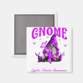 Gnome One Fights Alone Cystic Fibrosis Awareness Magneet (Voorkant / Achterkant)
