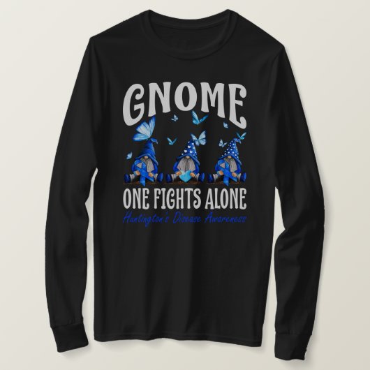 Gnome One Fights Alone Huntington's Disease Awaren T-shirt (Design voorkant)