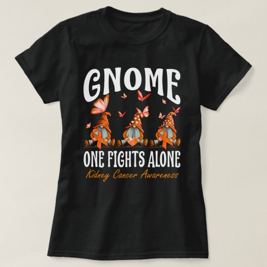 Gnome One Fights Alone Kidney Cancer Awareness T-shirt (Design voorkant)