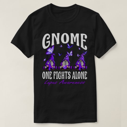 Gnome One Fights Alone Lupus Awareness T-shirt (Design voorkant)