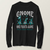 Gnome One Fights Alone Ovarian Cancer Awareness T-shirt (Design voorkant)
