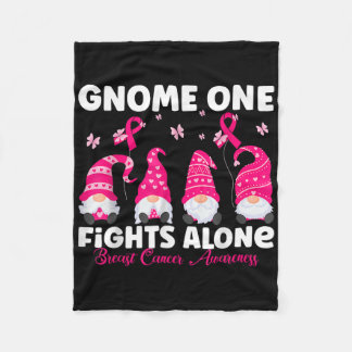 Gnome One Fights Alone Pink Breast Cancer Awarenu Fleece Deken