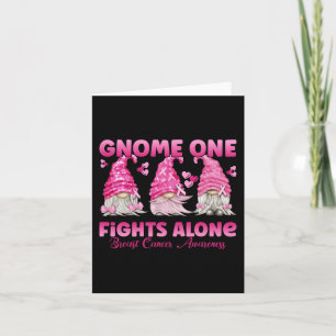 Gnome One Fights Alone Pink Breast Cancer Awarenu Kaart