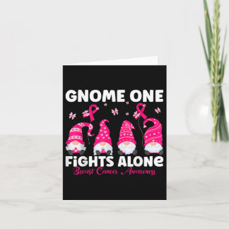 Gnome One Fights Alone Pink Breast Cancer Awarenu Kaart