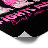 Gnome One Fights Alone Pink Breast Cancer Awarenu Poster (Hoek)