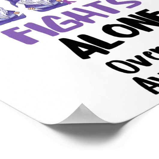 Gnome One Fights Alone Purple Ribbon Overdose Awar Poster (Hoek)
