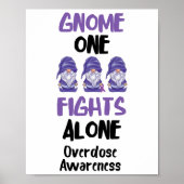 Gnome One Fights Alone Purple Ribbon Overdose Awar Poster (Voorkant)